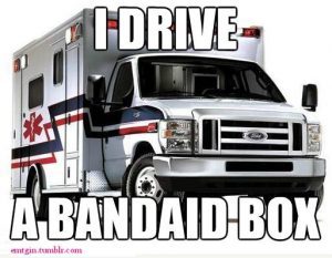 I drive a bandaid box