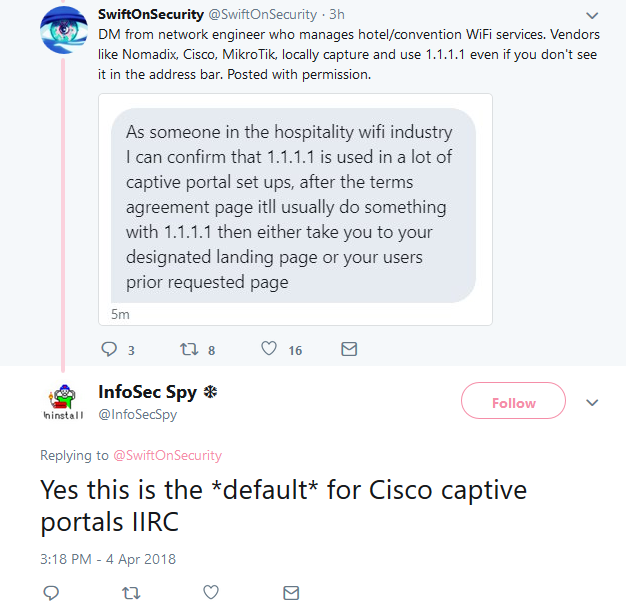 Swift Does Security on Twitter talking about CloudFlare
